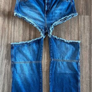 TelFar Thigh Hole Jean - Blue Great for a Cowboy Carter concert